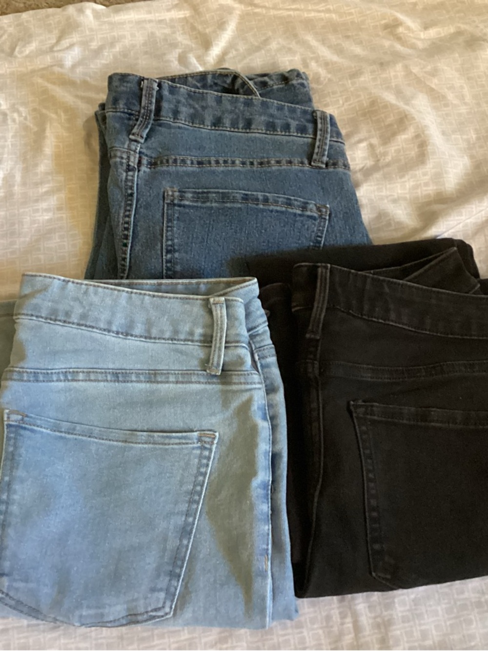 No Boundaries Women’s Skinny Jeans - Light Blue, Medium Blue & Black